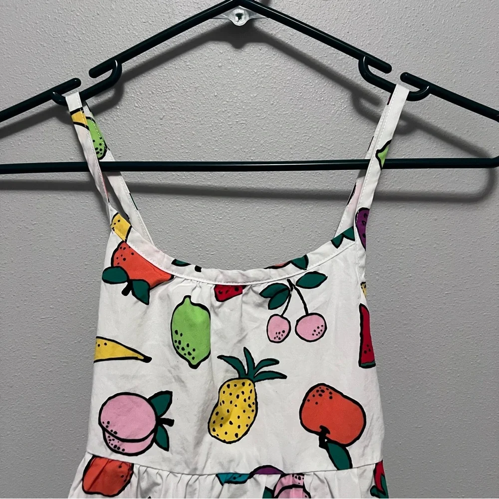 Hanna Andersson Fruit Print Tiered Smocked Dress Size 6/7